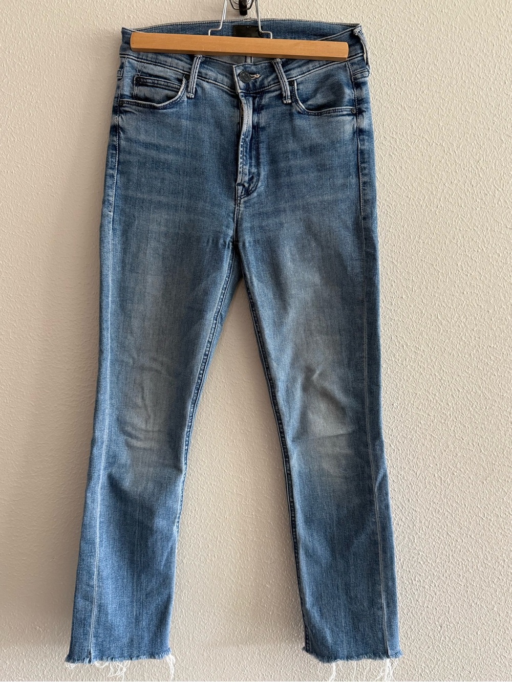 MOTHER Denim The Mid Dazzler Ankle Fray